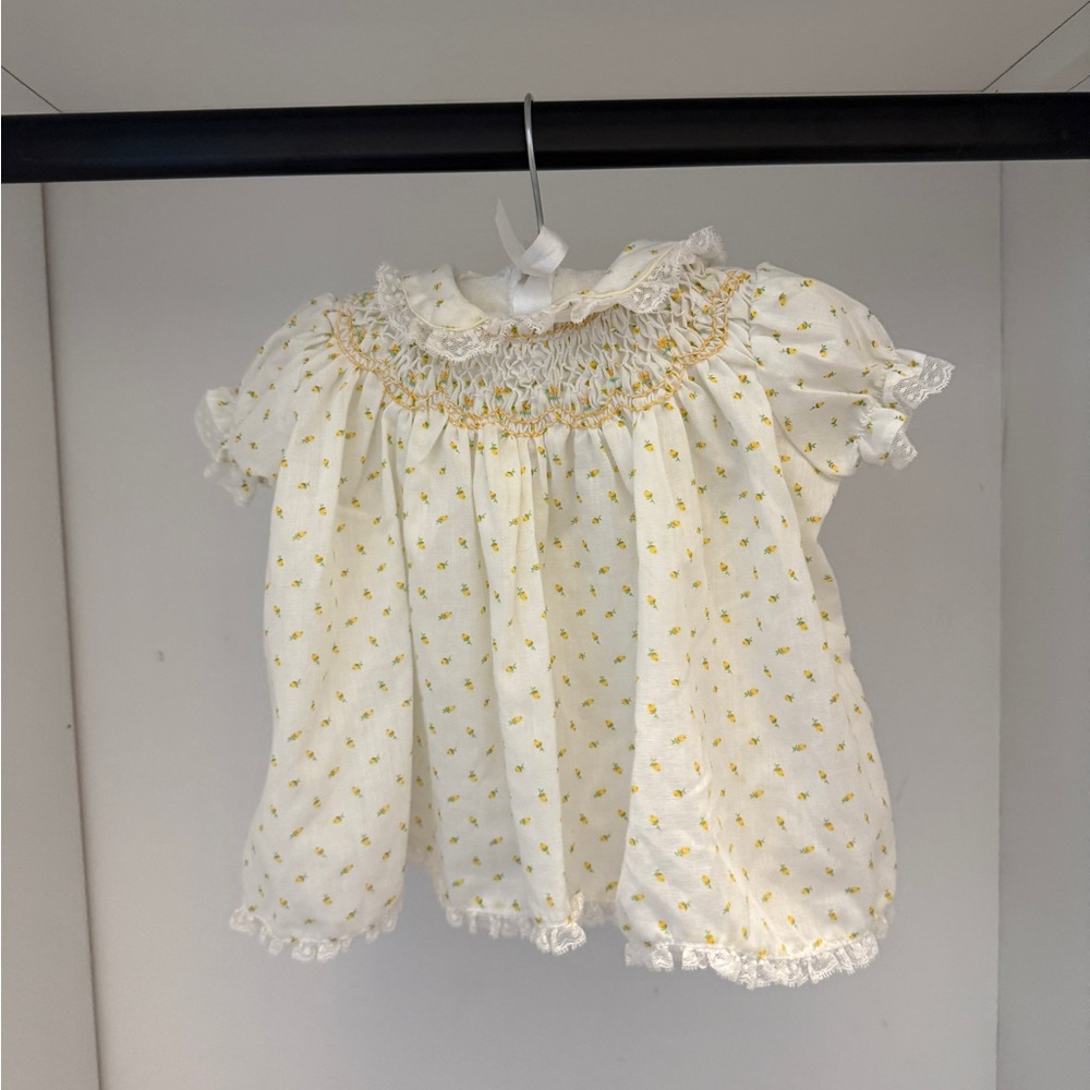 White and Yellow Floral Baby Dress